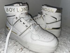 Boy London White Gold High Top Sneakers Limited Sale 24 Mex (USA 7 Women’s)